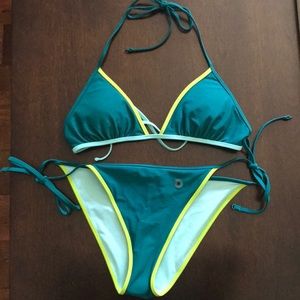 Teal Triangle Bikini Set